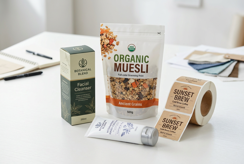 Physical packaging mockup samples